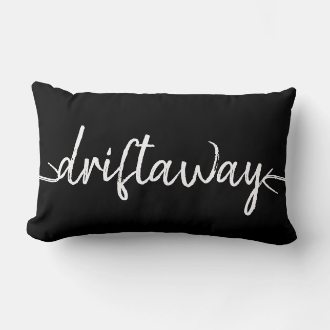 nautical DRIFT AWAY lettering Lumbar Cushion (Front)