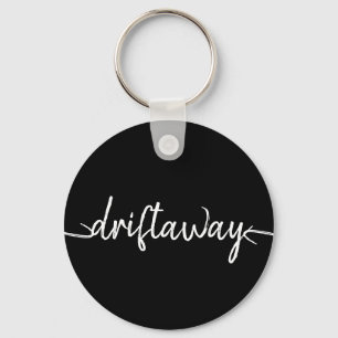nautical DRIFT AWAY script lettering   Key Ring