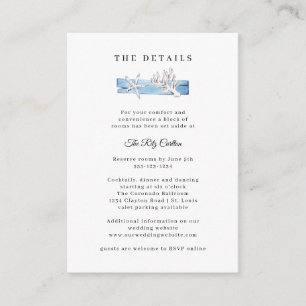 Nautical Driftwood Seashells Wedding Enclosure Car Card