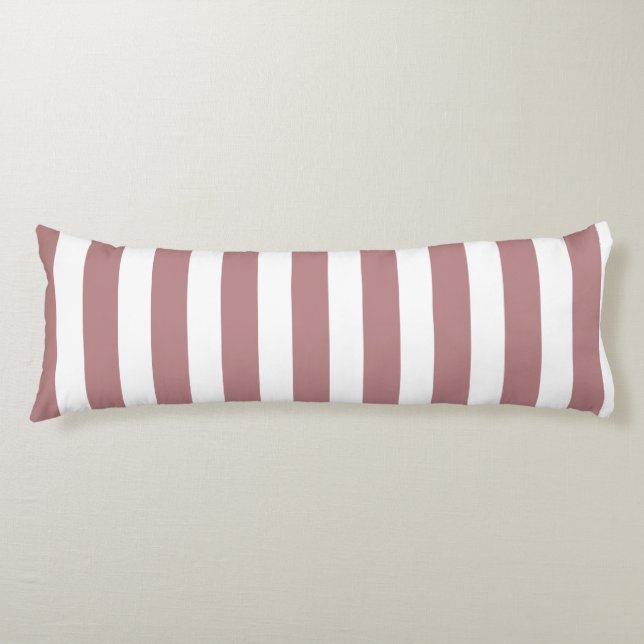 Nautical Dusty Pink & White Striped  Body Cushion (Front)