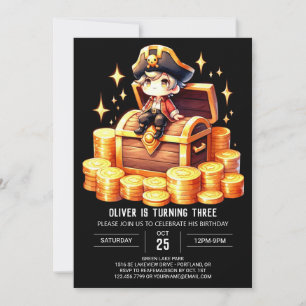Nautical Elegant Pirate Birthday Invitation