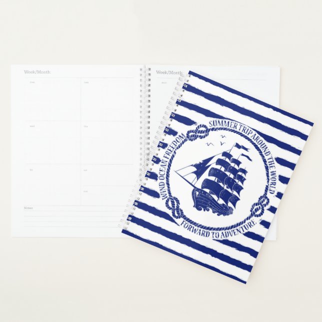 Nautical Emblem With Sailing Ship Planner (Display)