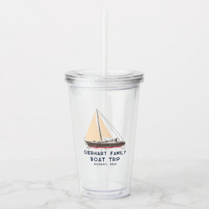 Nautical Family Boat Trip Sailing Custom Acrylic Tumbler