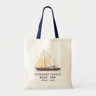 Nautical Family Boat Trip Sailing Personalised Tote Bag