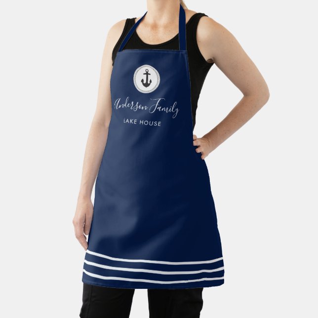 Nautical Family Lake House All-Over Print Apron (Insitu)