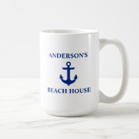 Nautical Family Name Beach House Anchor Large