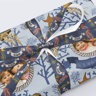 Nautical Fathers Day Best Dad Ever Navy Blue Grosgrain Ribbon