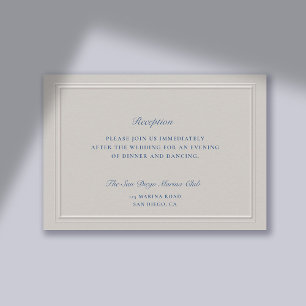 Nautical Faux Embossed Classic Reception Wedding Enclosure Card