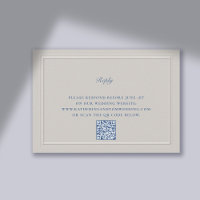 Nautical Faux Embossed Modern Classic QR Wedding