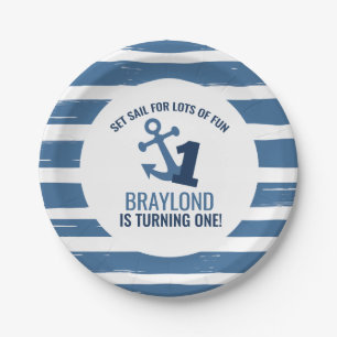 Nautical First Birthday Paper Plates
