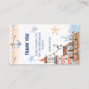 Nautical First Birthday Thank‑You Card