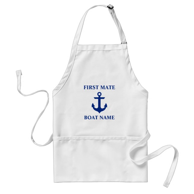 Nautical First Mate Boat Name Anchor Standard Apron (Front)