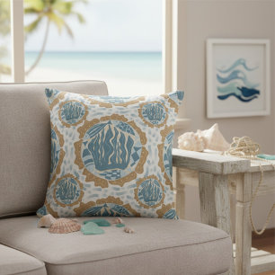 Nautical Fish Geometric Cushion