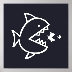 nautical FISH with teeth Poster