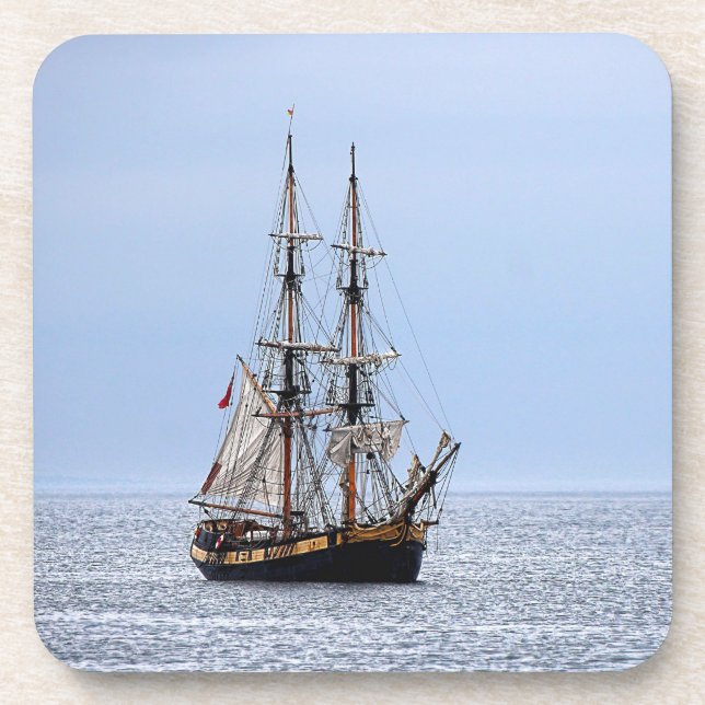 Nautical Fishing Boat Blue Skies Coaster (Front)
