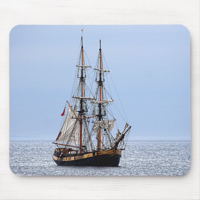 Nautical Fishing Boat Blue Skies Mouse Mat (Front)