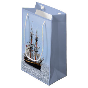 Nautical Fishing Boat Blue Skies Small Gift Bag