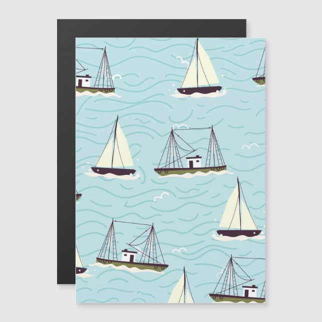 Nautical fishing pattern magnet (Front/Back)