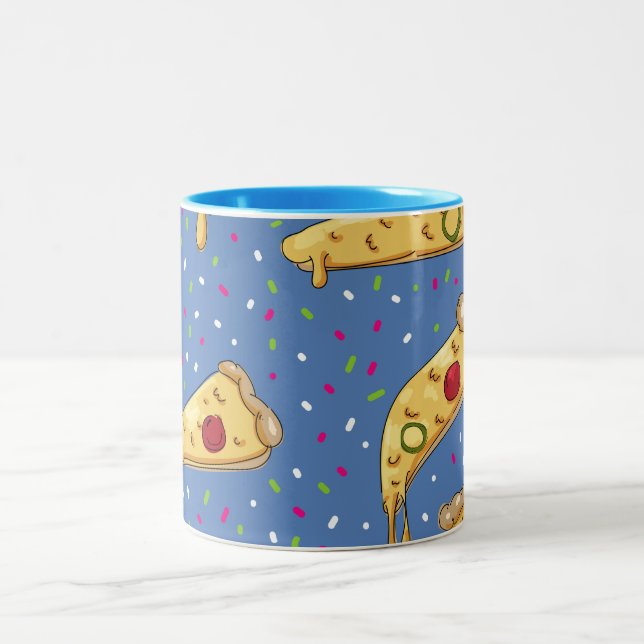 Nautical fishing pattern Two-Tone coffee mug (Center)