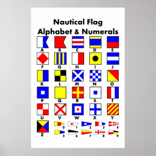 Nautical Flag Alphabet & Numerals Poster