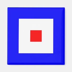 Nautical Flag Alphabet Sign Letter W (Whiskey) Magnet