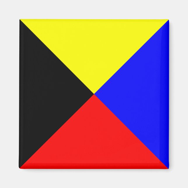 Nautical Flag Alphabet Sign Letter Z (Zulu) Magnet (Front)