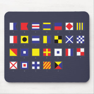Nautical Flag Chart Mouse Mat