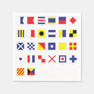 Nautical Flag Chart Napkin