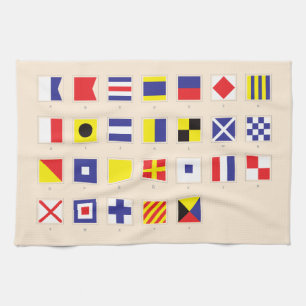 Nautical Flag Chart Tea Towel
