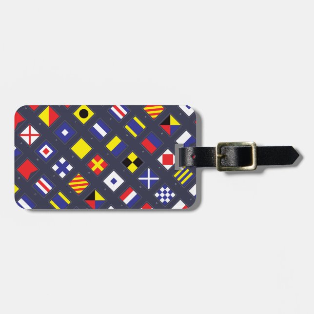 Nautical Flag Pattern Luggage Tag (Front Horizontal)