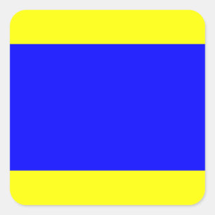 Nautical Flag Signal Letter D (Delta) Square Sticker