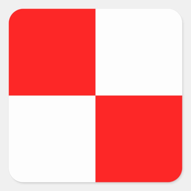 Nautical Flag Signal Letter U (Uniform) Square Sticker (Front)