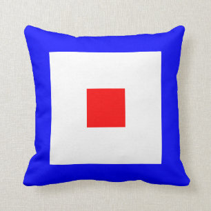 Nautical Flag Signal Letter W Whiskey Cushion