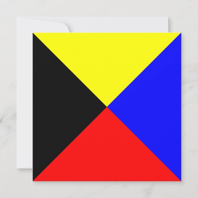 Nautical Flag Signal Zulu Letter Z (Front)