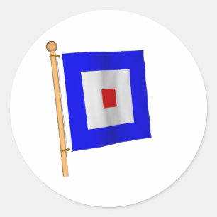 Nautical Flag 'W' Classic Round Sticker