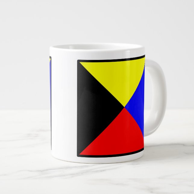 Nautical flag ZULU Large Coffee Mug (Front Right)