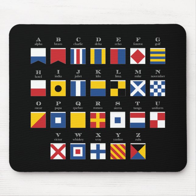 Nautical Flags Alphabet Mouse Mat (Front)
