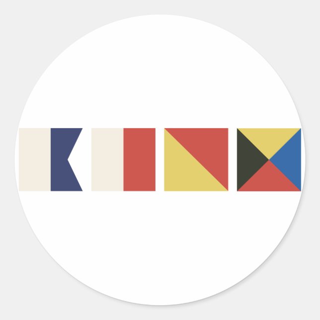 Nautical Flags Classic Round Sticker (Front)