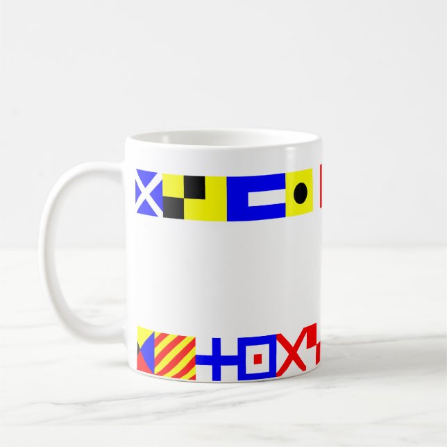 Nautical Flags Coffee Mug (Left)