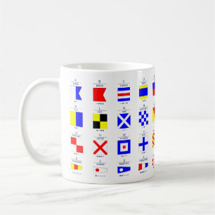 Nautical flags coffee mug