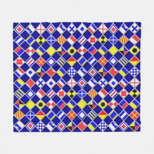 Nautical Flags Decor Fleece Blanket