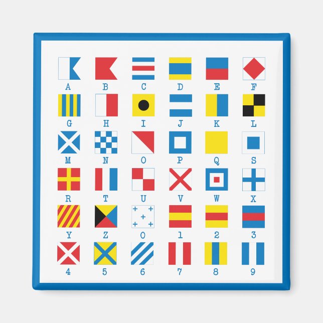 Nautical Flags Maritime Signals Alphabet Magnet (Front)