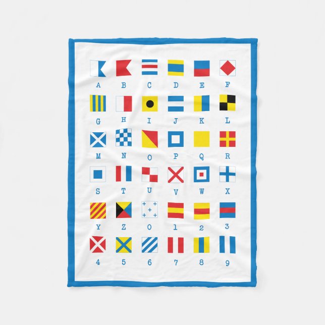 Nautical Flags Maritime Signals Baby Boy Fleece Blanket (Front)