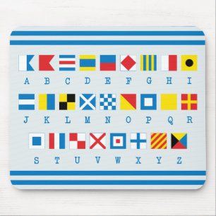 Nautical Flags Maritime Signals Blue Mouse Mat
