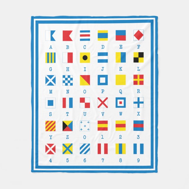 Nautical Flags Maritime Signals Fleece Blanket (Front)