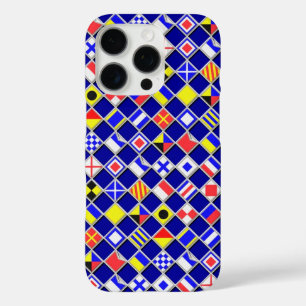 Nautical Flags signal Navy Blue Chequered style iPhone 16 Pro Case