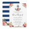 Nautical Floral Anchor Navy Blue Stripes Wedding