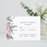 Nautical Floral Anchor Wedding RSVP