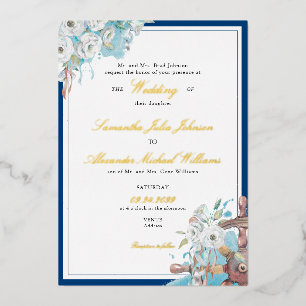 Nautical Floral Navy & White Formal Wedding