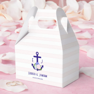 Nautical Floral Stripes Wedding Favour Box